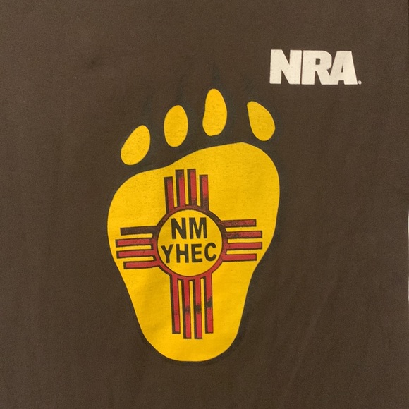 NRA youth hunter education New Mexico med t shirt Gildan, brown, guns hunting - Picture 4 of 6